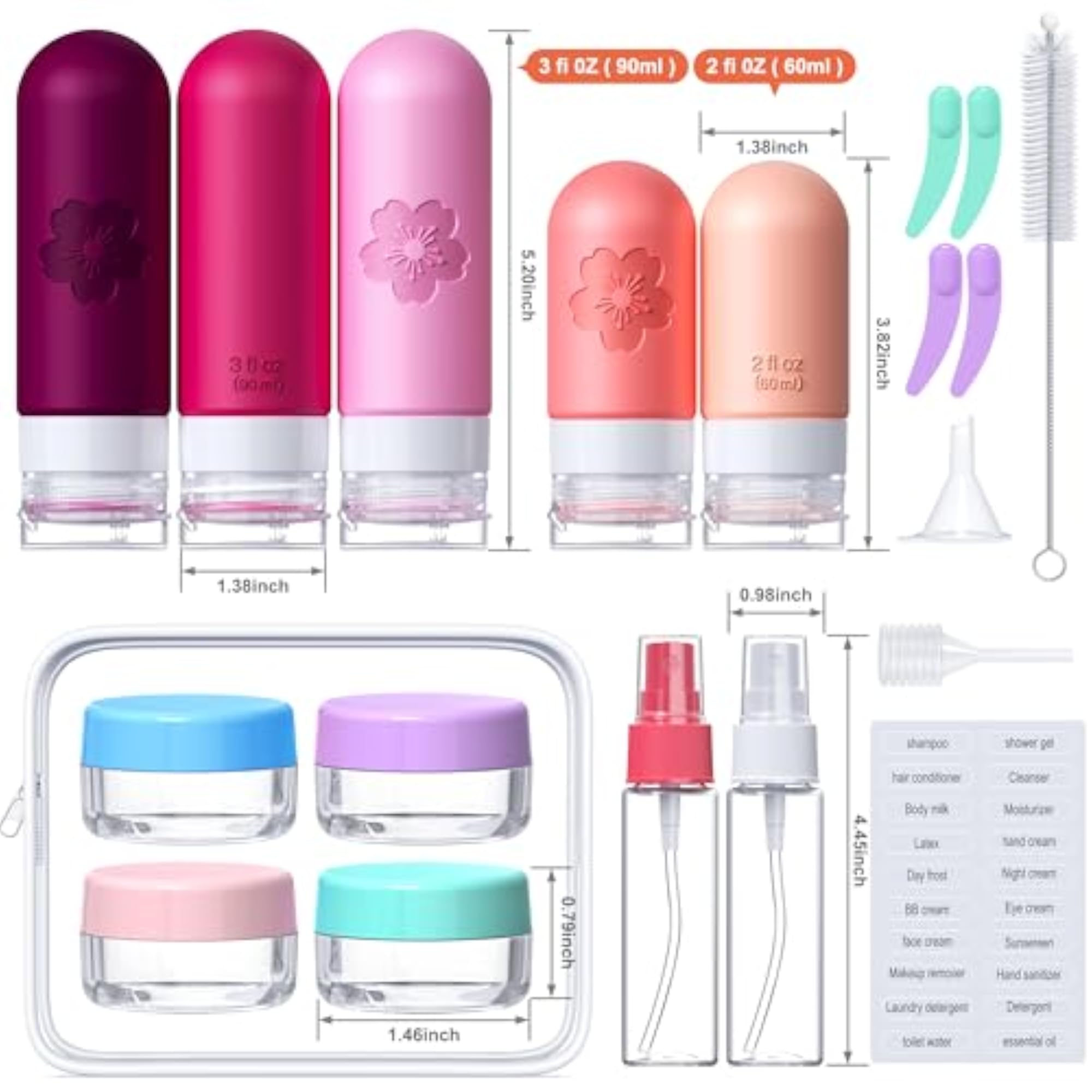 Travel Bottles for Toiletries, CAA Approved